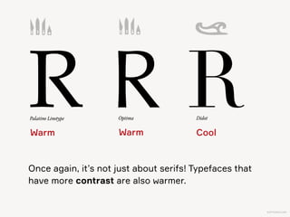 KAPTEREV.COM
Calligraphic  
Warm
Geometric  
Cool
R R R RR RJannon Swash Palatino APC Garamond Minion PT Serif Didot
RCentury Gothic
RGill Sans
RPT Sans
RCandara
RFedra Sans
ROptima
 