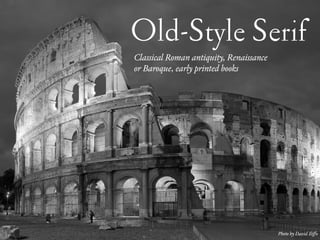 KAPTEREV.COM
High contrast with serifs, calligraphic, very warm and quite complex
Old-Style Serif
Great 20th century design by Hermann Zapf
Based on 15th-century Venetian type by Nicolas Jenson
Designed in the US in 1915, excellent legibility
Hoeﬂer Text
Was used in Wikipedia logo and this should count for something
A very nice design inspired by Garamond. 45 Styles! Free!
Garamond
Based on 16th century design, the most famous old style type
 