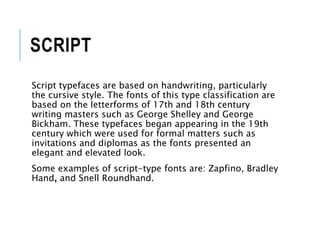 Typefaces | PPTX