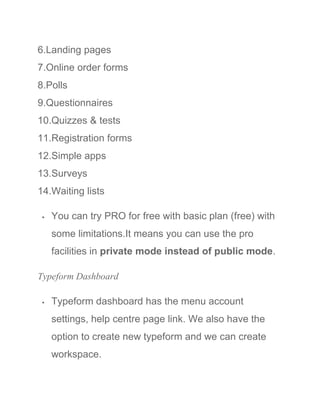 Typeform - Build Conversational Forms And Collect Data | PDF