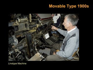 Movable Type 1900s

Linotype Machine

 