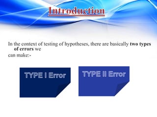 Type i and type ii errors | PPTX