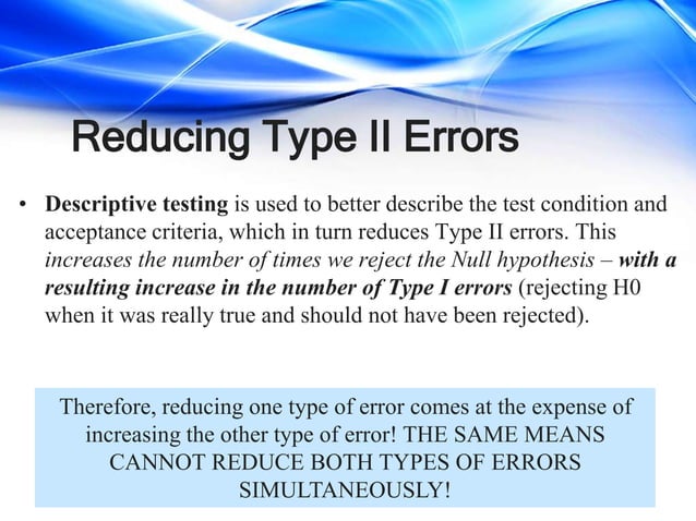 Type i and type ii errors