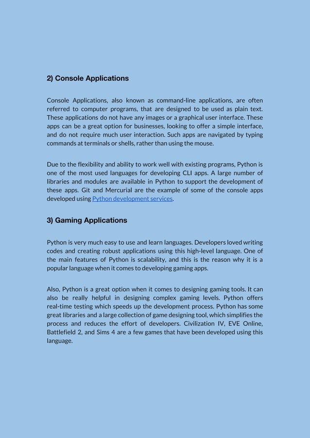 Type of apps that can be developed using python | PDF