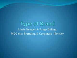 Lizzie Nengieh & Funge Diffang
MCC 610: Branding & Corporate Identity
 