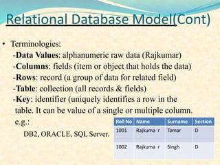 Type of database models | PPT