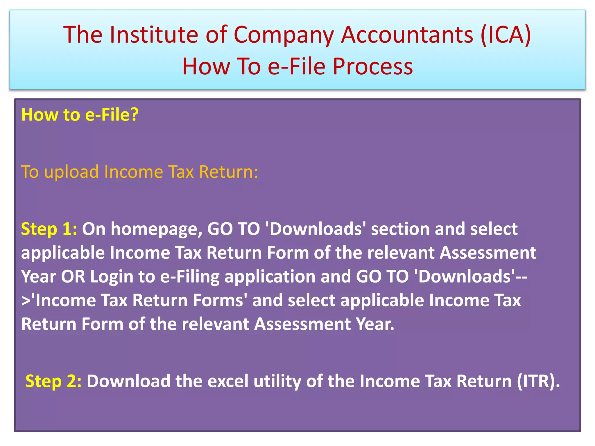 Type of e filing efiling process | PPTX