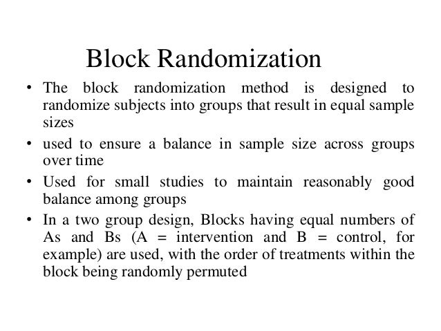 Type of randomization
