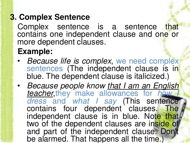 Type of sentences