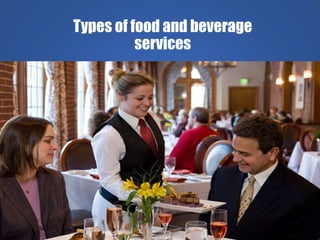 Types of food and beverage
services
Delhindra/ chefqtrainer.blogspot.com
 