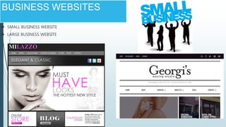 BUSINESS WEBSITES
 SMALL BUSINESS WEBSITE
 LARGE BUSINESS WEBSITE
 