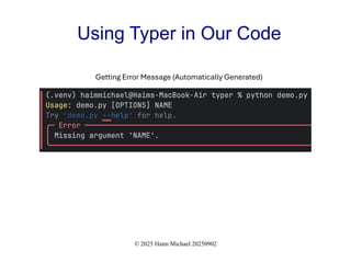 Getting Started with Typer: Building Modern CLIs in Python [Free Meetup ...