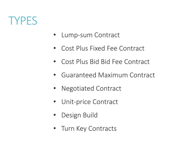Types Of Contract In Construction Management