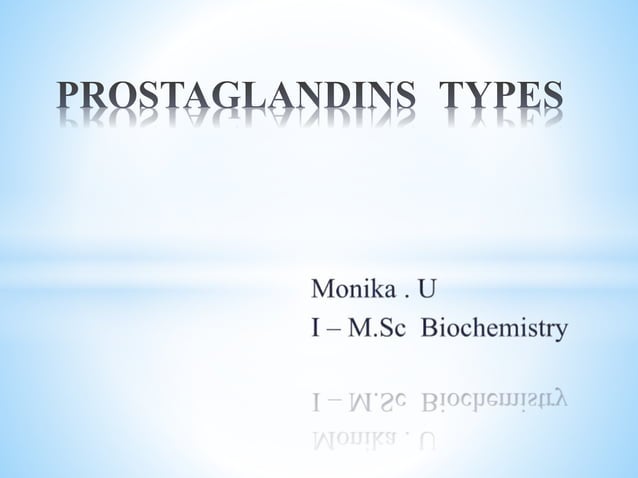 Types of prostaglandins | PPT