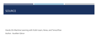 SOURCE
Hands-On Machine Learning with Scikit-Learn, Keras, and TensorFlow
Author: Aurélien Géron
 