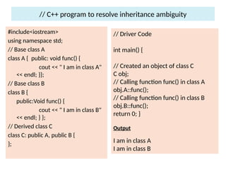 Single inheritance in C++ is a fundamental object-oriented programming ...