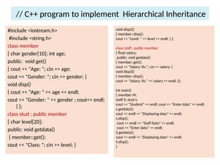 Single inheritance in C++ is a fundamental object-oriented programming ...