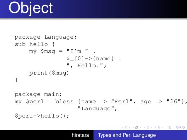 Types and perl language