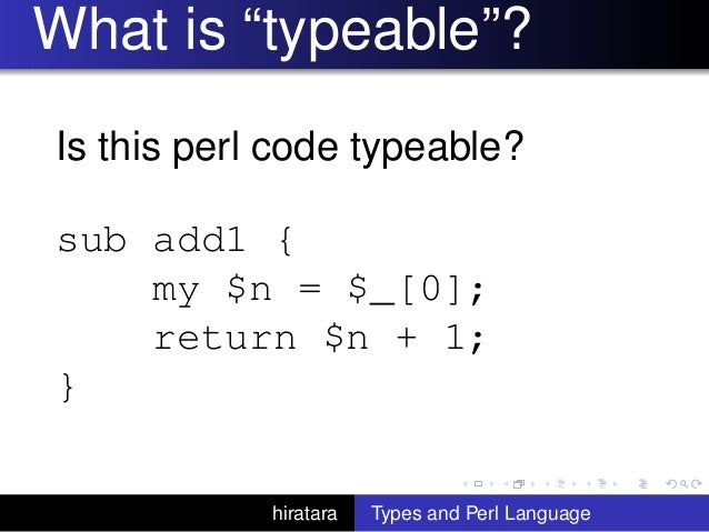 Types and perl language