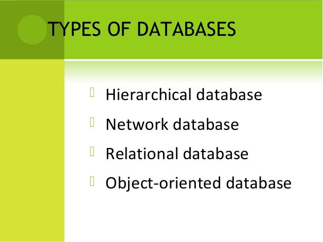 Types dbms