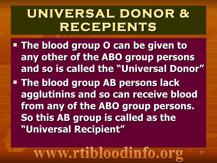 Universal Donor And Universal Recipient Difference Universal Donor And Universal Recipient Difference