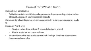 True Claims Types-of-Claim--Year-8-.powerpointprsentation | PPTX