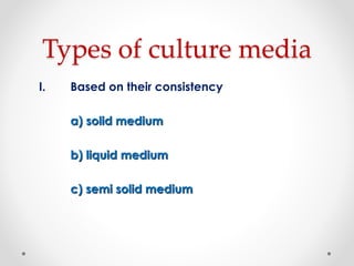 Types-of-culture-media in microbiology pdf | PDF