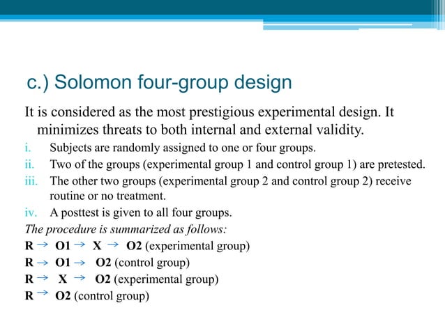 Types Of Experimental Research Designs