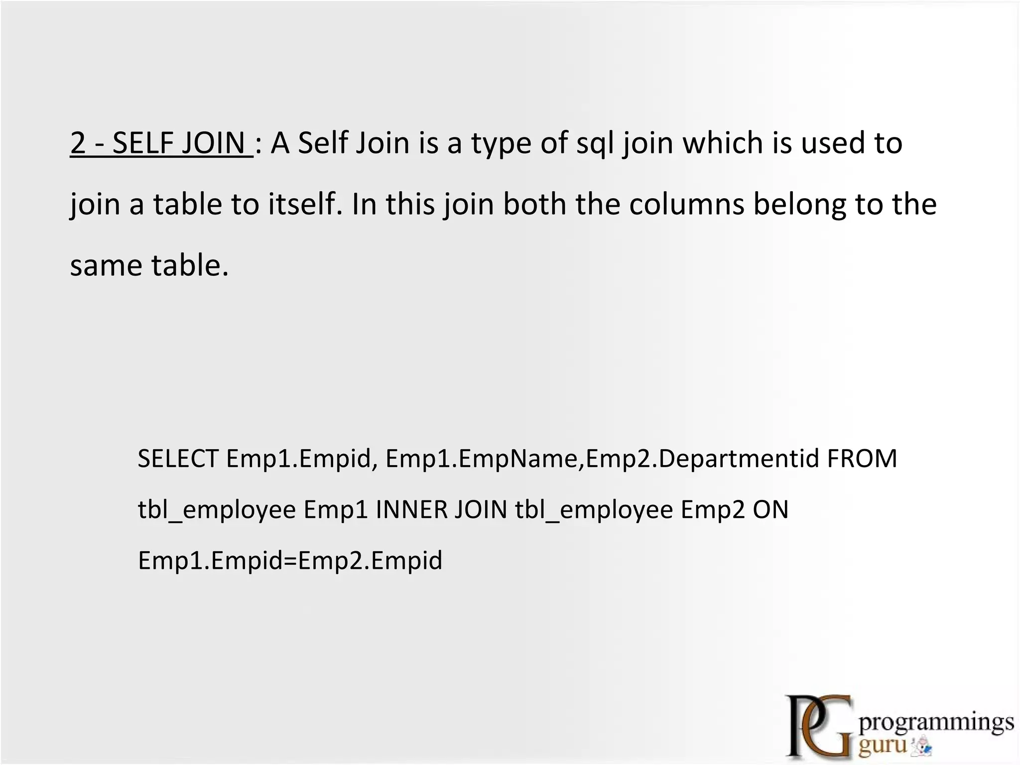 Types Of Join In Sql Server - Join With Example In Sql Server | PPT