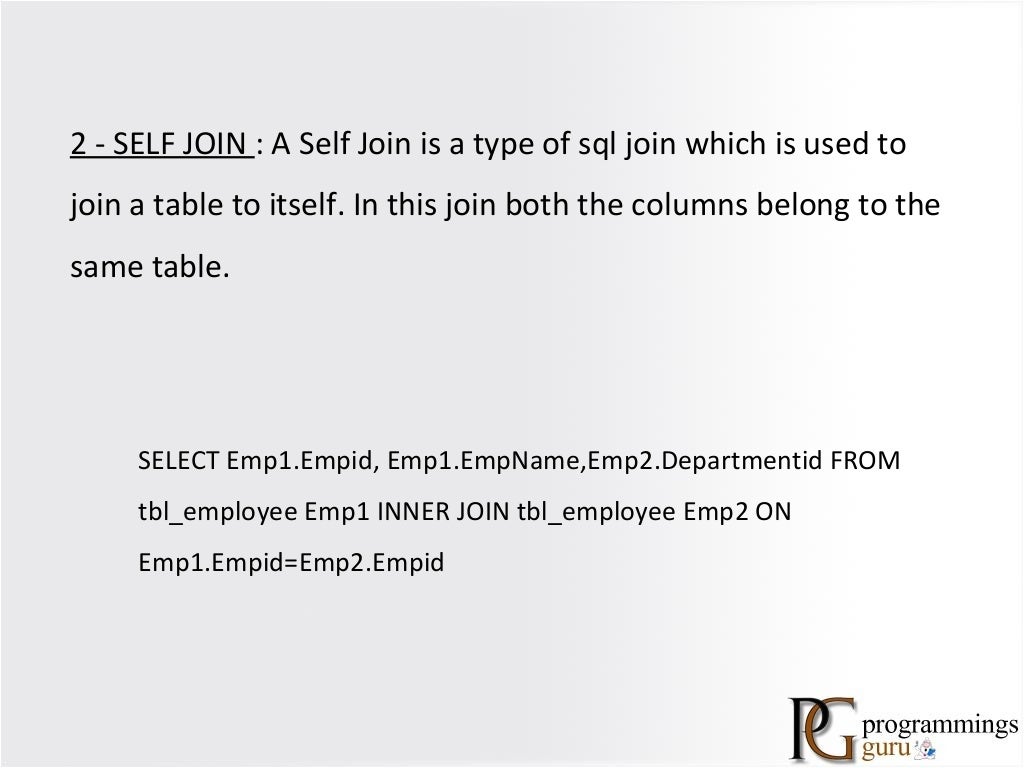 Types Of Join In Sql Server - Join With Example In Sql Server