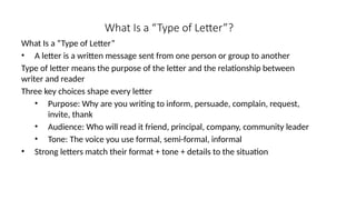 Types-of-Letters--Year-8-.powerppoint presentation | PPTX