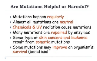 Harmless Mutations Examples Mutation | PDF