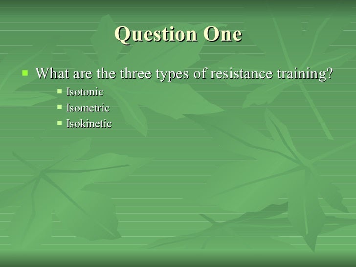 Types Of Resistance Training
