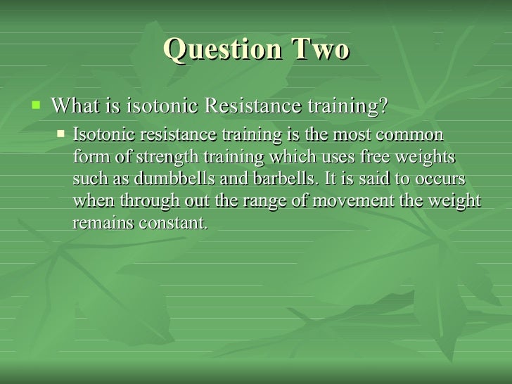 Types Of Resistance Training