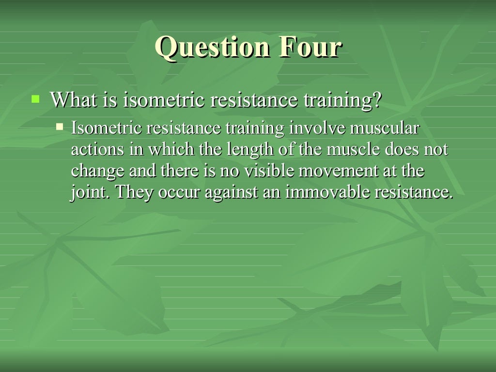 Types Of Resistance Training