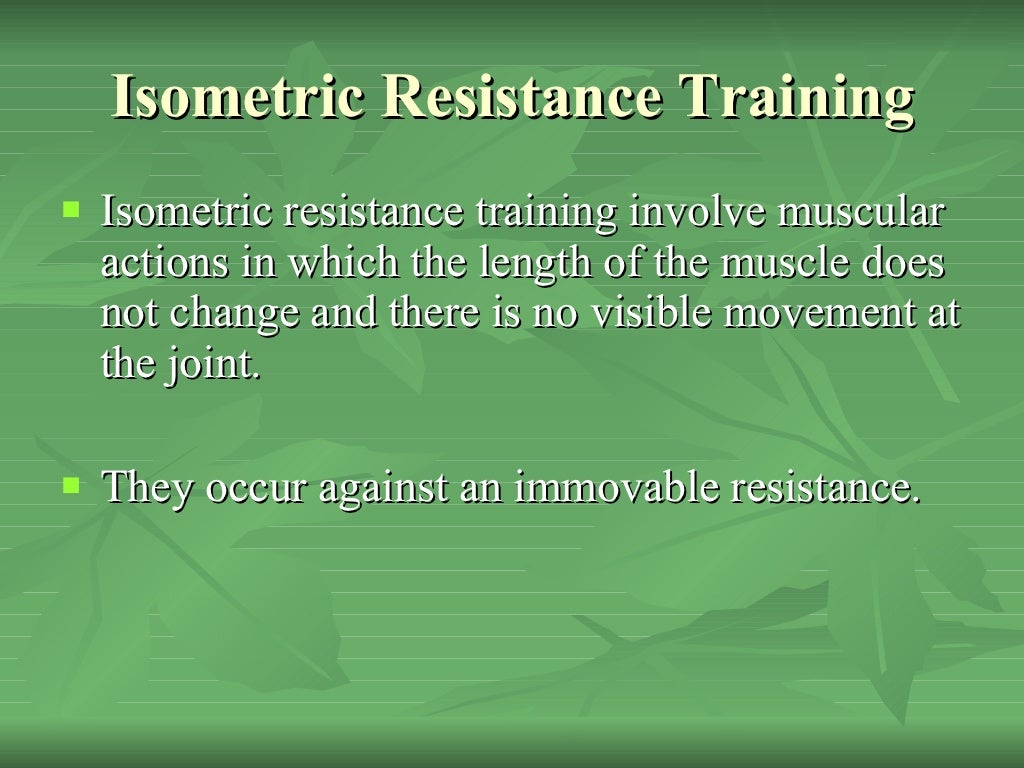 Types Of Resistance Training