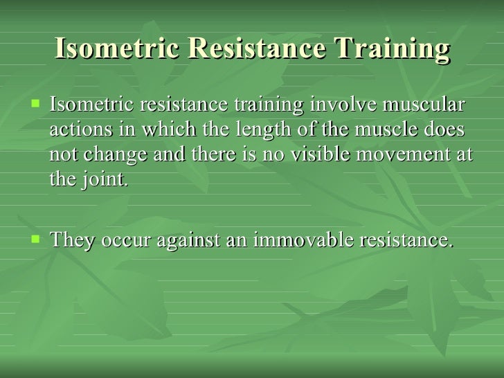 Types Of Resistance Training