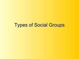 Types of Social Groups 