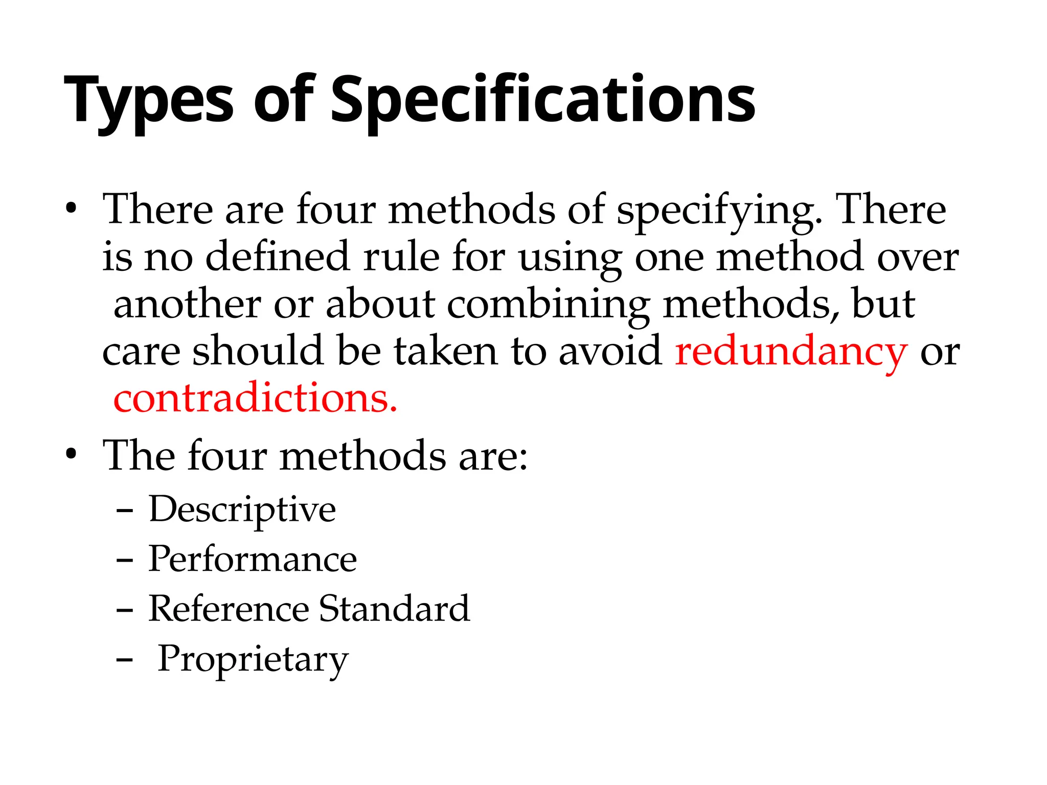 Types-of-specification b. architecture . | PPTX