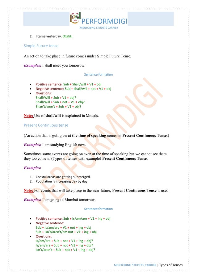 types-of-tenses-pdf