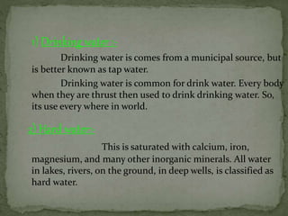 comparing different types of drinking water