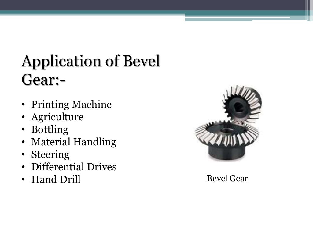 Types and application of gears