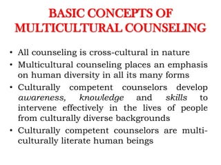 Types and areas of counseling multicultural counseling | PDF