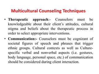 Types and areas of counseling multicultural counseling | PDF