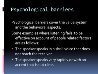 psychological barriers to listening