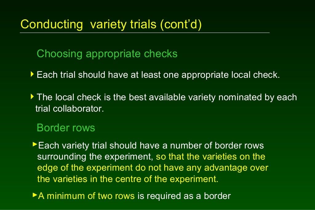Types and Characteristics of Field Trials