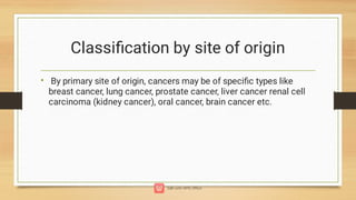 Types and classification of cancer | PDF