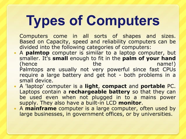 Types and components of computer system | PPTX