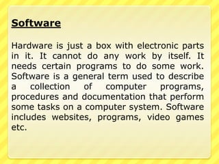 Types and components of computer system