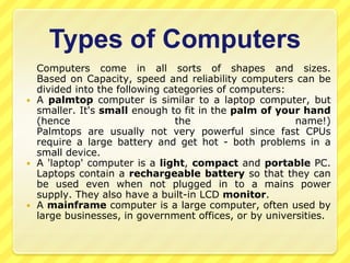 Types and components of computer system